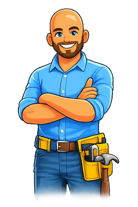Cartoon of Handyman Ken giving a thumbs up on a finished job